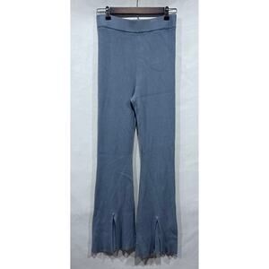 Abercrombie & Fitch Kick Flare Bellbottom Pull-on‎ Ribbed Knit Pants Blue Size S